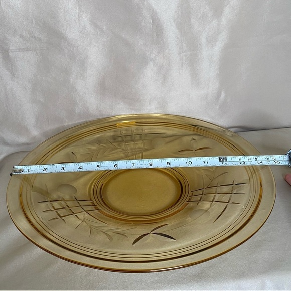 Amber Glass Large Serving Platter Plate - Picture 9 of 9
